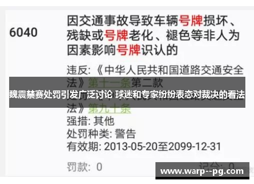 魏震禁赛处罚引发广泛讨论 球迷和专家纷纷表态对裁决的看法